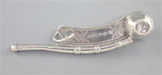 A Victorian silver bosuns call, Length 88mm Weight 13grms